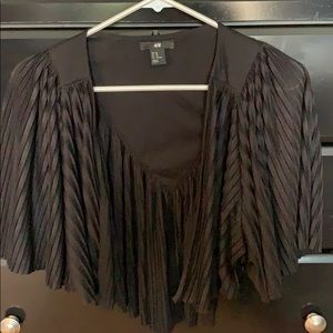 H&M Cropped Pleated Black Top XS